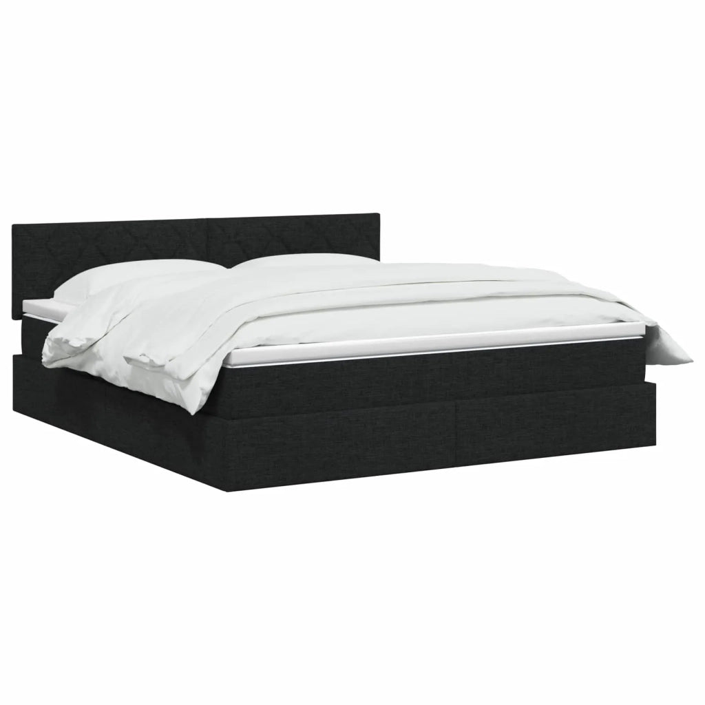 Letto con contenitore e materasso Nero 140 x 190 cm Velluto 3458684