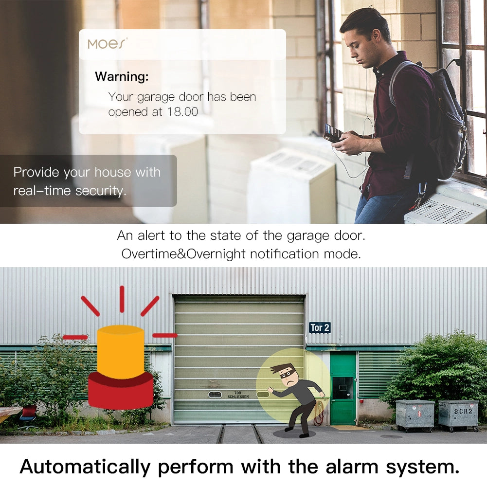 Kit Smart WIFI Garage Opener Apri Saracinesca Serrande Cancello WIFI 2.4G TUYA, Smart Life AC 100-250V 50/60HZ IP20