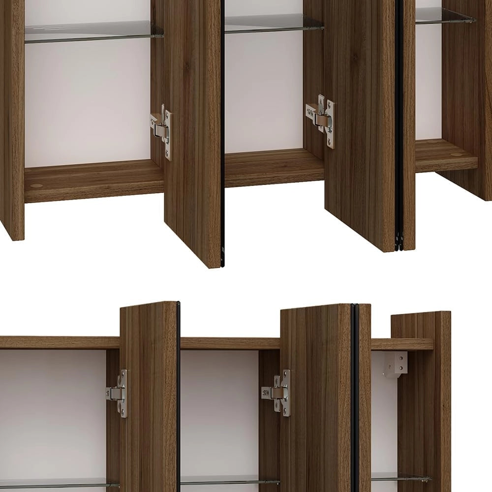 Specchio contenitore bagno Majest, Noce, 67.4 x 68 cm, adatto per montaggio a parete e combinabile con la serie Majest