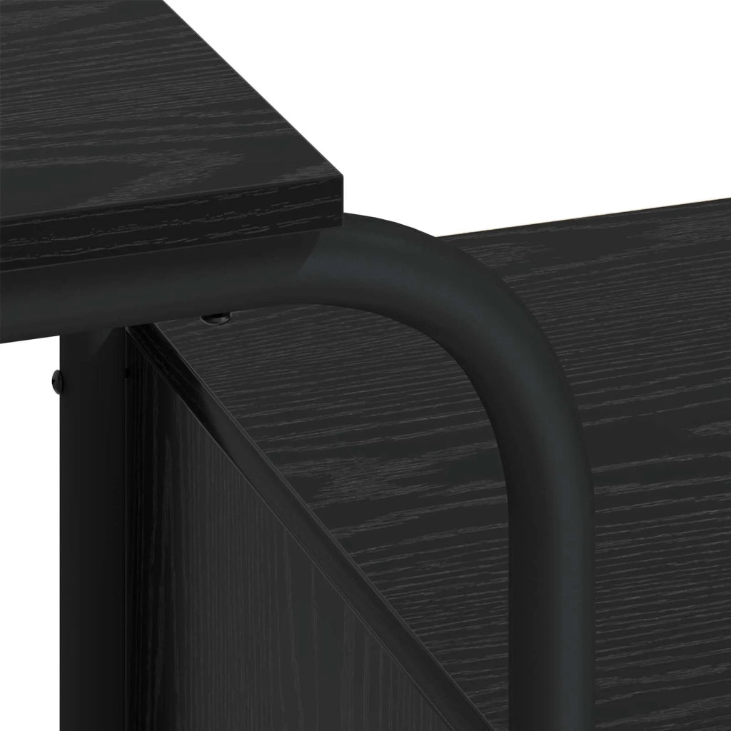 Scrivania con Spazio di Archiviazione Rovere Nero 8008008
