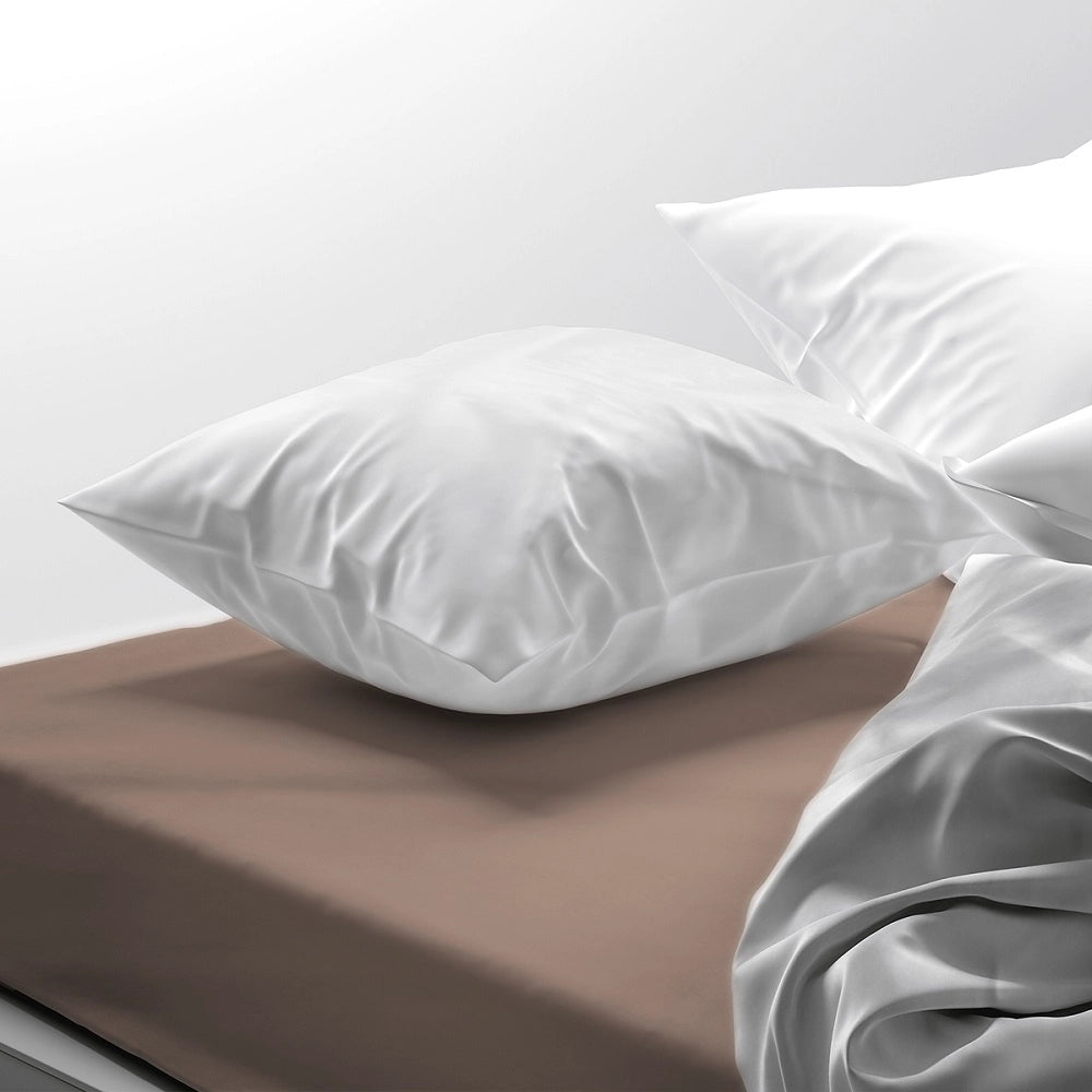 Lenzuolo letto sotto con angoli 100% puro cotone Made in Italy tinta unita Terra - 1 Piazza maxi