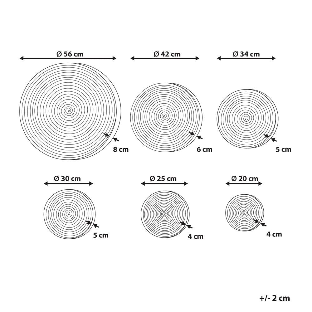 Set di 6 decorazioni in alghe naturali con decorazioni da parete in stile africano