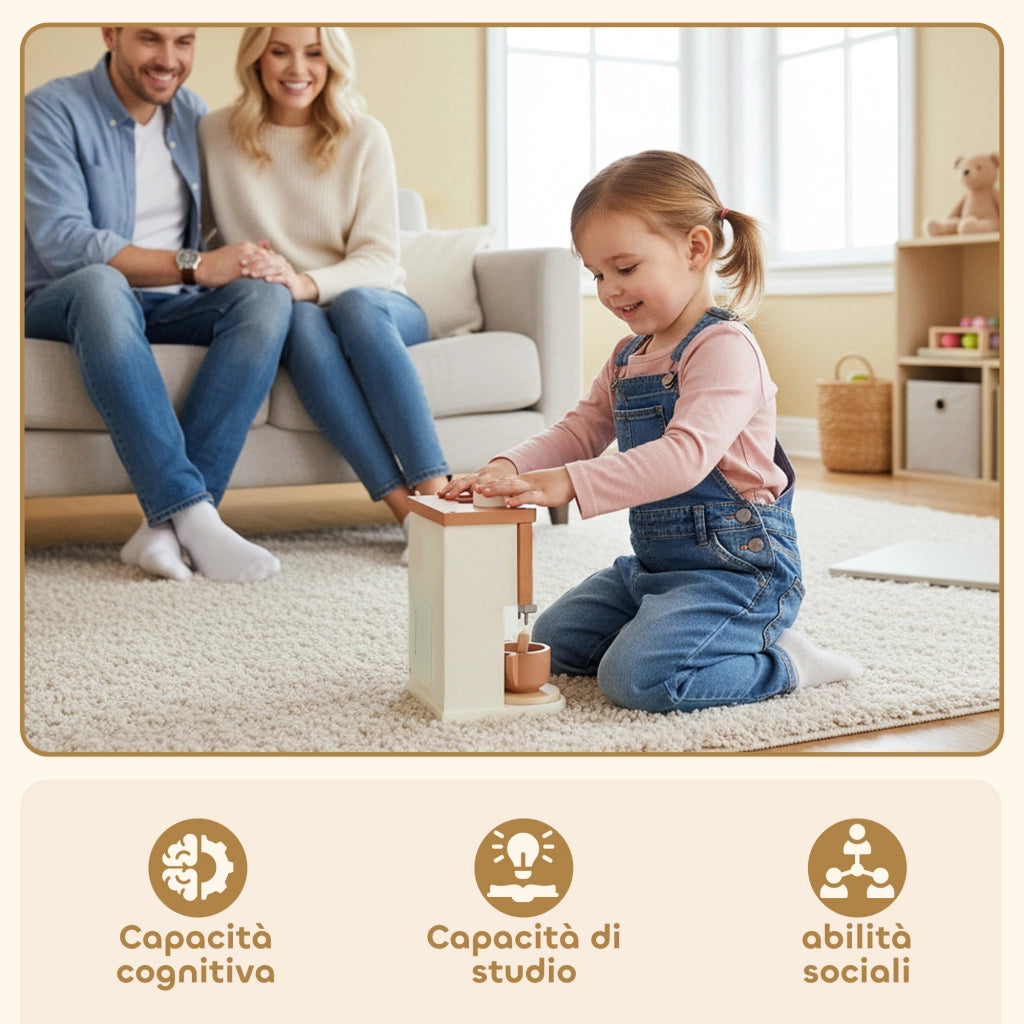 Casetta Giocattolo ¨C zephmum ¨C Legno, Marrone, con Accessori