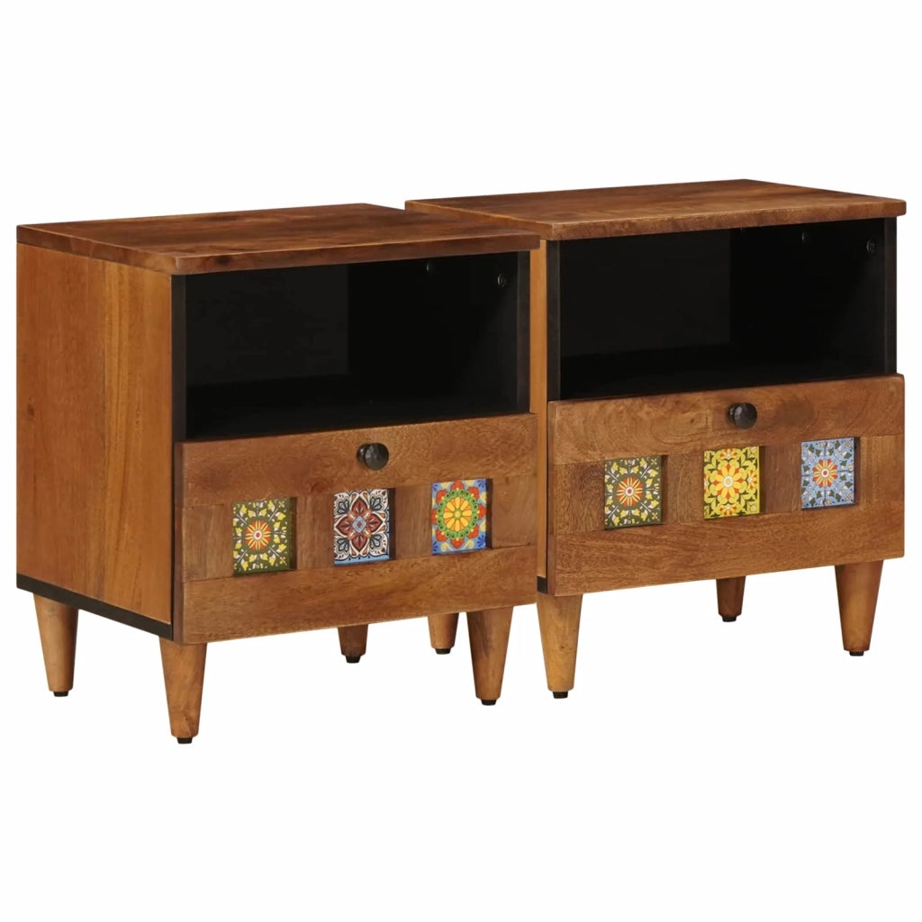 Armadio da Notte con cassetto 2 pcs Marrone 40 x 33 x 46 cm 4018231