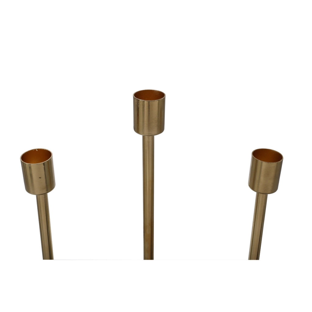 Candelabro Art Deco 325 in ferro taupe e oro