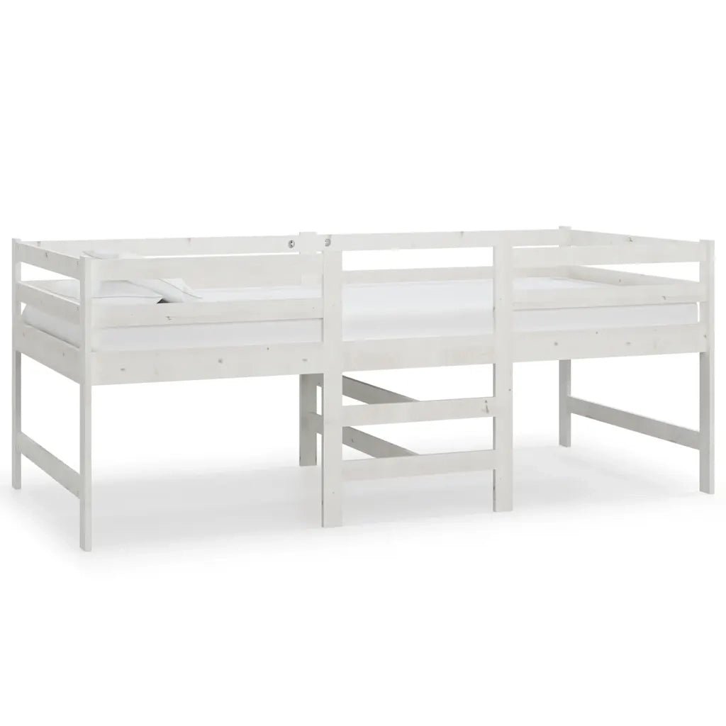 Letto singolo | Letto per adulti | Giroletto senza Materasso Bianco 90x200 cm Legno Massello Pino