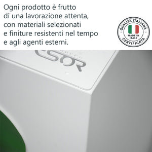 Pattumiera per Raccolta Differenziata 3 Scomparti 180 L 90x30x80 cm in Acciaio Verniciato Bianco