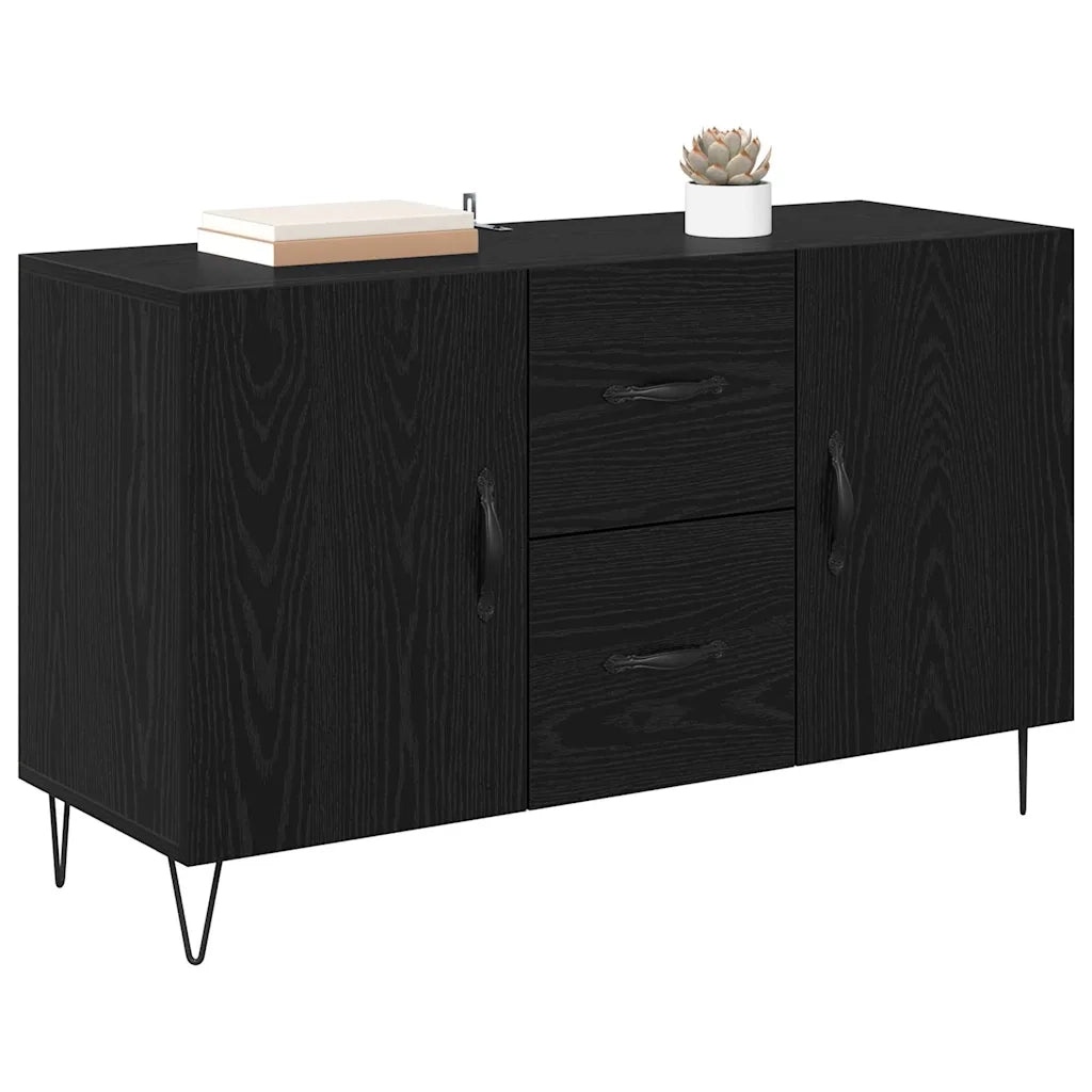 Credenza-Buffet-Armadio da cucina Rovere Nero 100 x 36 x 60 cm Legno multistrato 443556