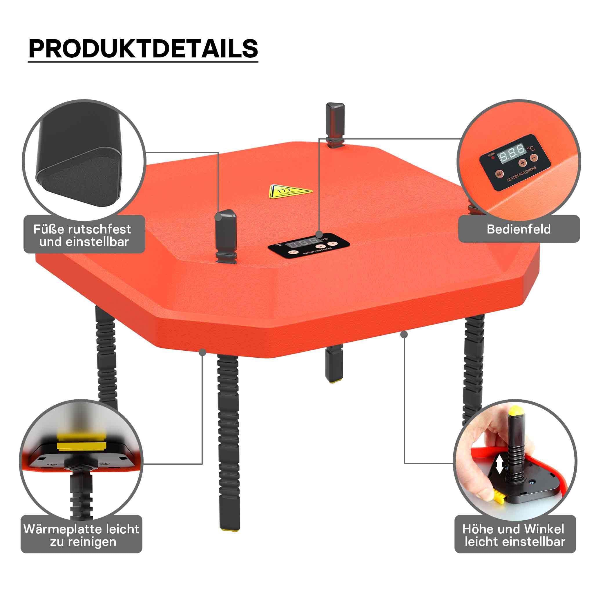 Fudajo Chioccia artificiale 40x55cm 50W Piastra termica per 40-45 pulcini, temperatura regolabile