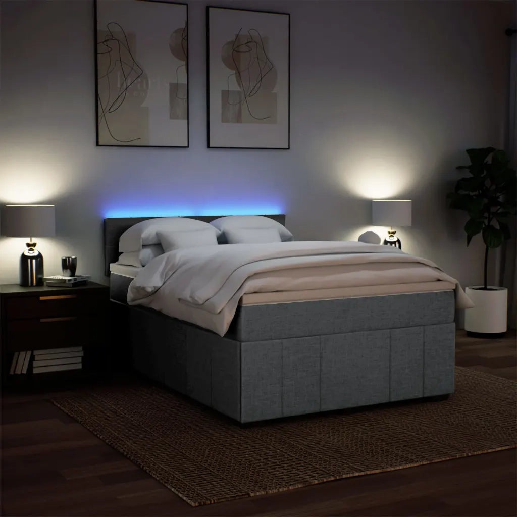Giroletto a Molle con Materasso Grigio Chiaro 140x190cm Tessuto 3289363