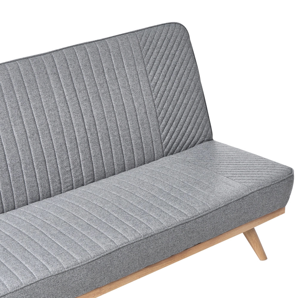 Divano letto Grigio Rivestimento in tessuto Gambe in metallo 2 posti Seduta con schienale imbottito Design moderno Senza braccioli
