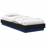 Letto con LED Rovere Nero 80 x 200 cm Legno ingegnerizzato