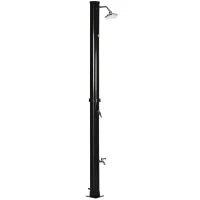 Doccia Solare da 20L con Rubinetto Inferiore e Temperatura Regolabile, in Lega di Zinco, 15.5x15.5x222 cm, Nero