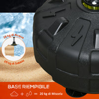 Punching Ball da Terra 147-165 cm con Base Riempibile e Ventose in PU e Plastica Nero