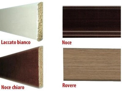 24 MT DI BATTISCOPA IN LEGNO CON PIEDINO FINITURA ROVERE 70X8 MM