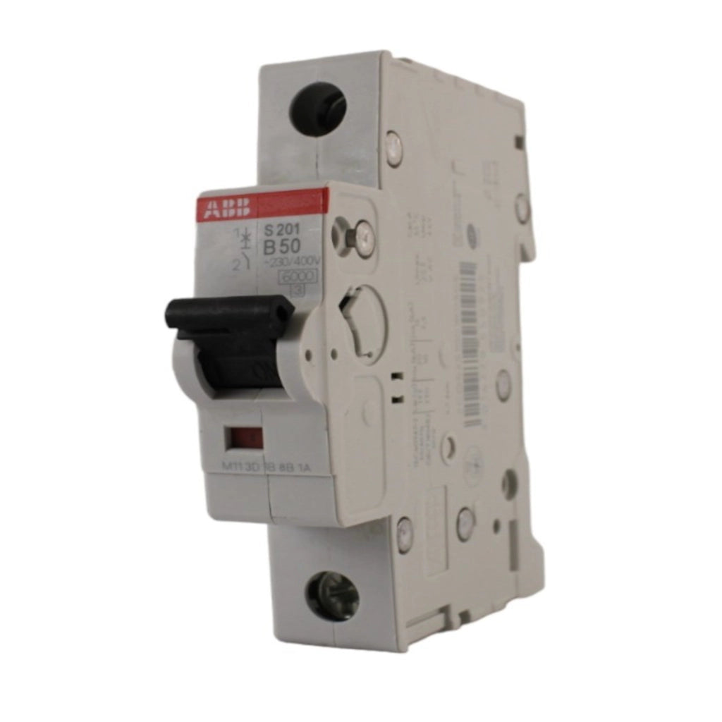 Interruttore magnetotermico 1 polo 1 modulo 6kA curva B 50A ABB