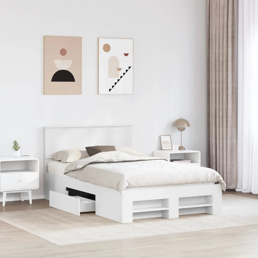 Struttura del letto Bianco 137 x 203 cm Legno multistrato 3408767