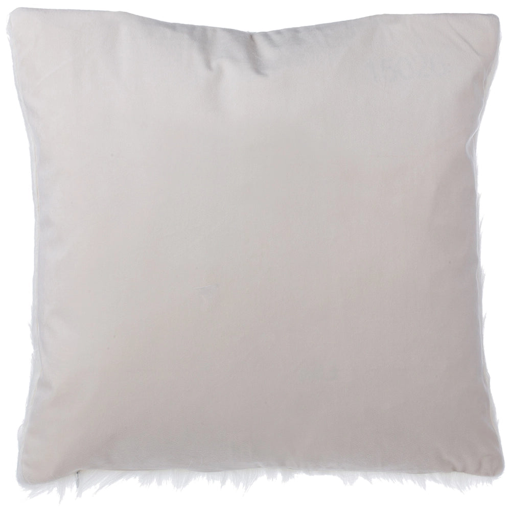 Set di 2 cuscini decorativi Shaggy in finta pelliccia bianca 45 x 45 cm