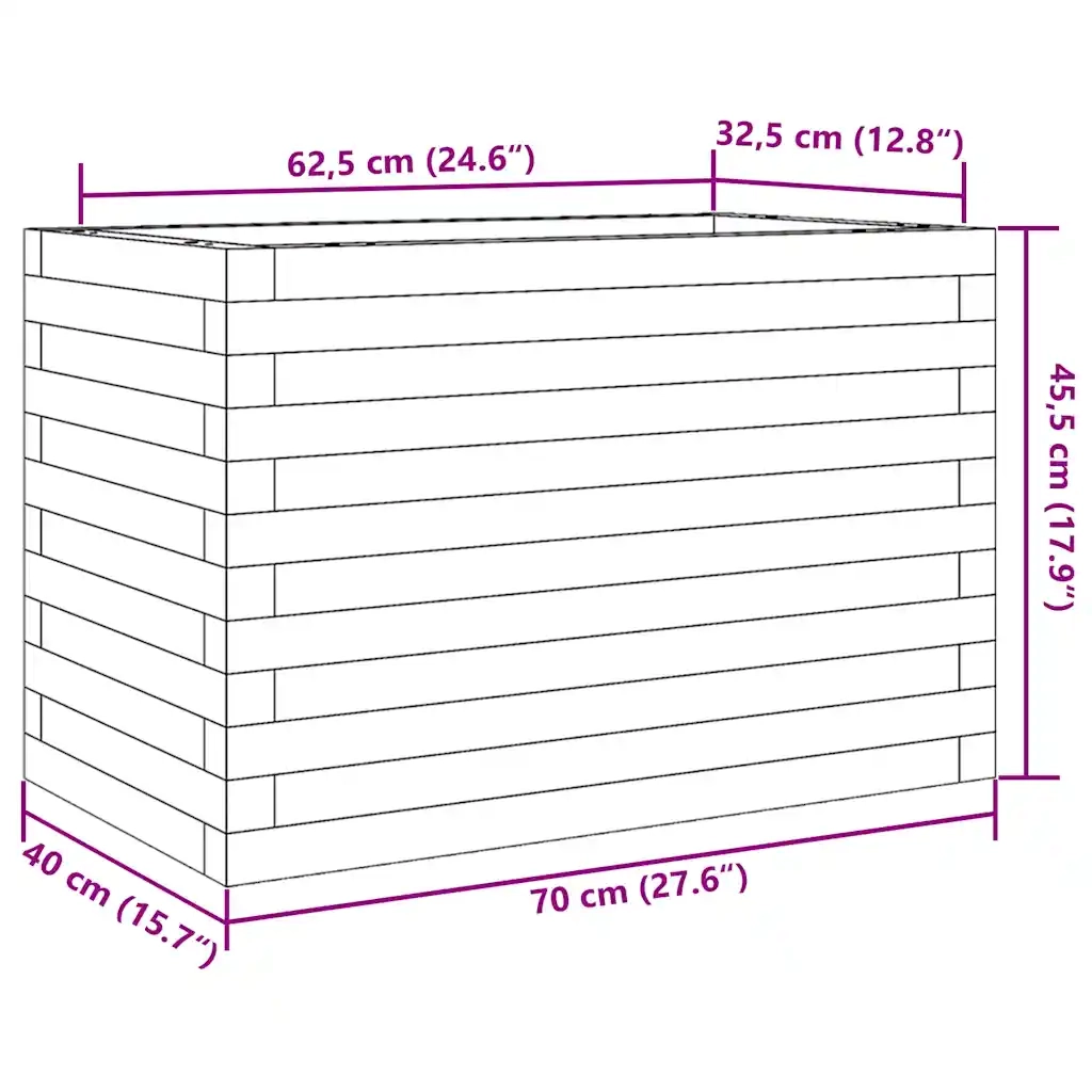 Fioriera Giardino Marrone Cera 70x40x45,5cm Legno Massello Pino 847265