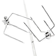 Girarrosto da barbecue 97 cm 230 V, Spiedo in acciaio inox con 2 forchettoni carne