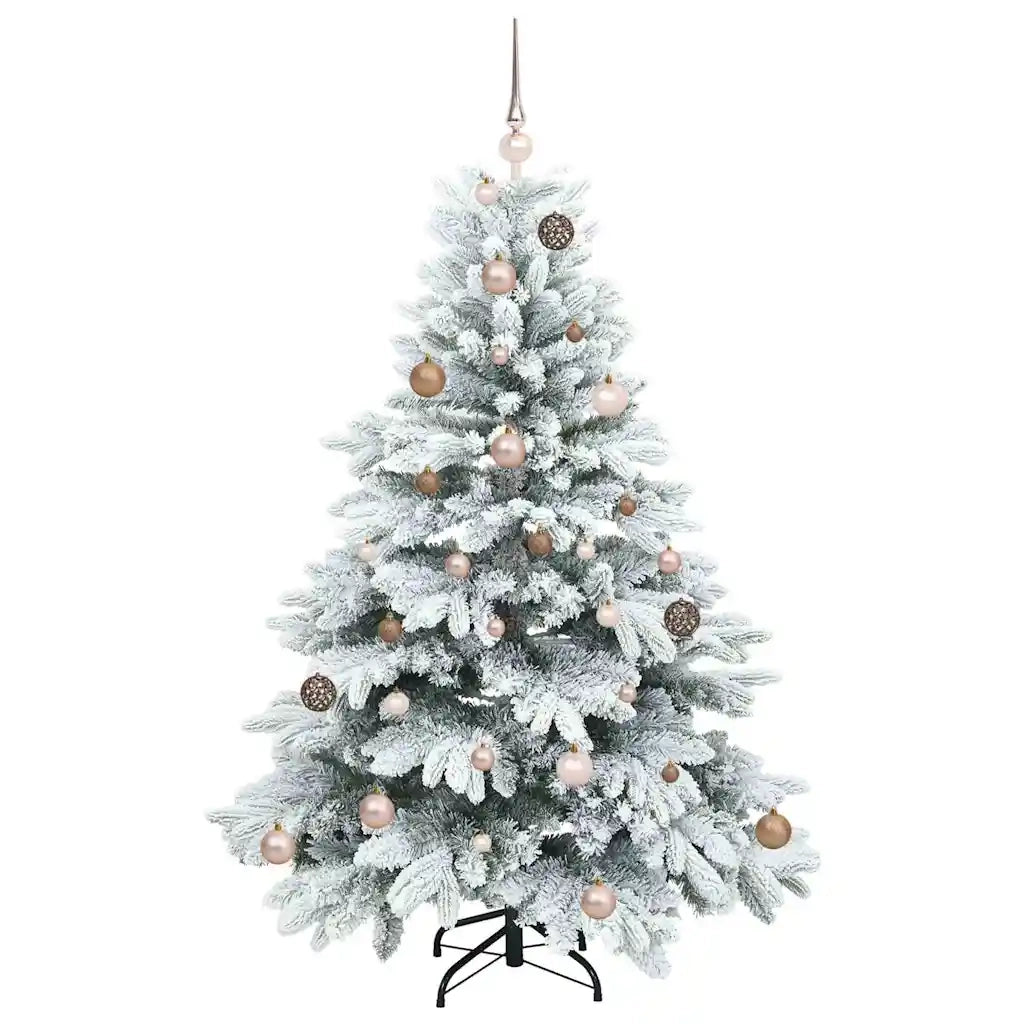 Albero di Natale | Decorazioni natalizie artificiale con 150 LED Bianco 150 cm PE e PVC