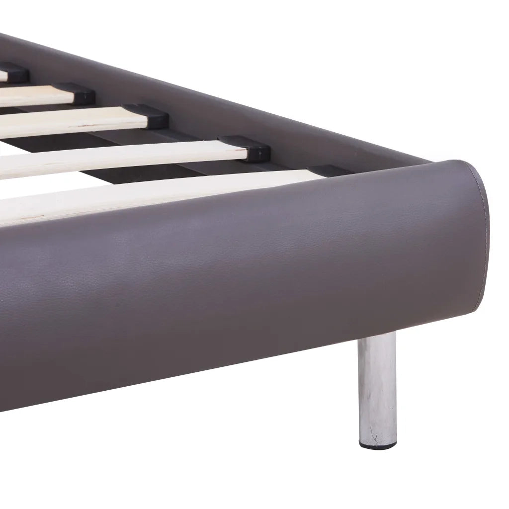 Giroletto con LED senza Materasso-Struttura Letto Grigio in Similpelle 90x200cm 835526
