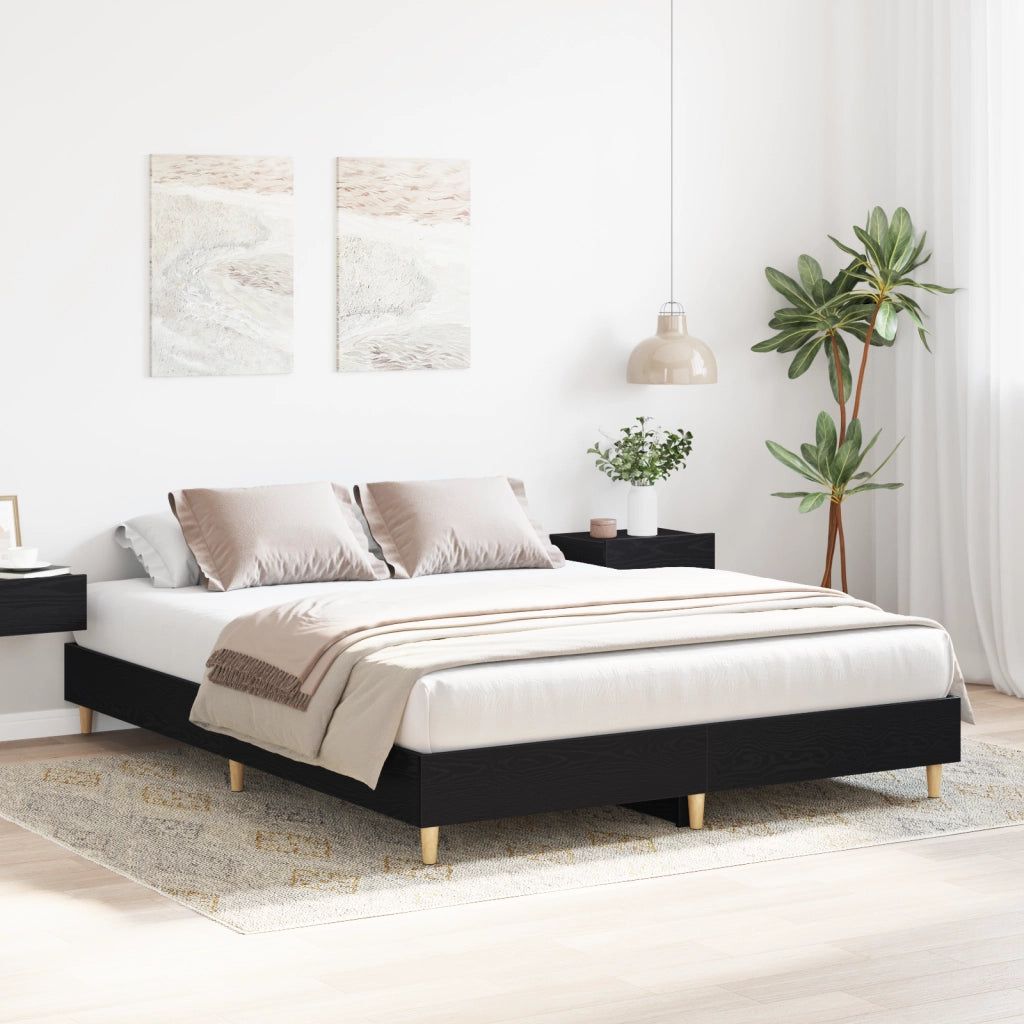 Struttura letto rovere nero 150x200 cm