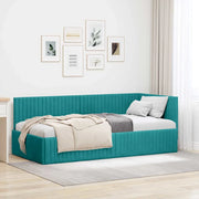 Cornice del letto ad angolo Turchese 90 cm x 200 cm Velluto 42016274