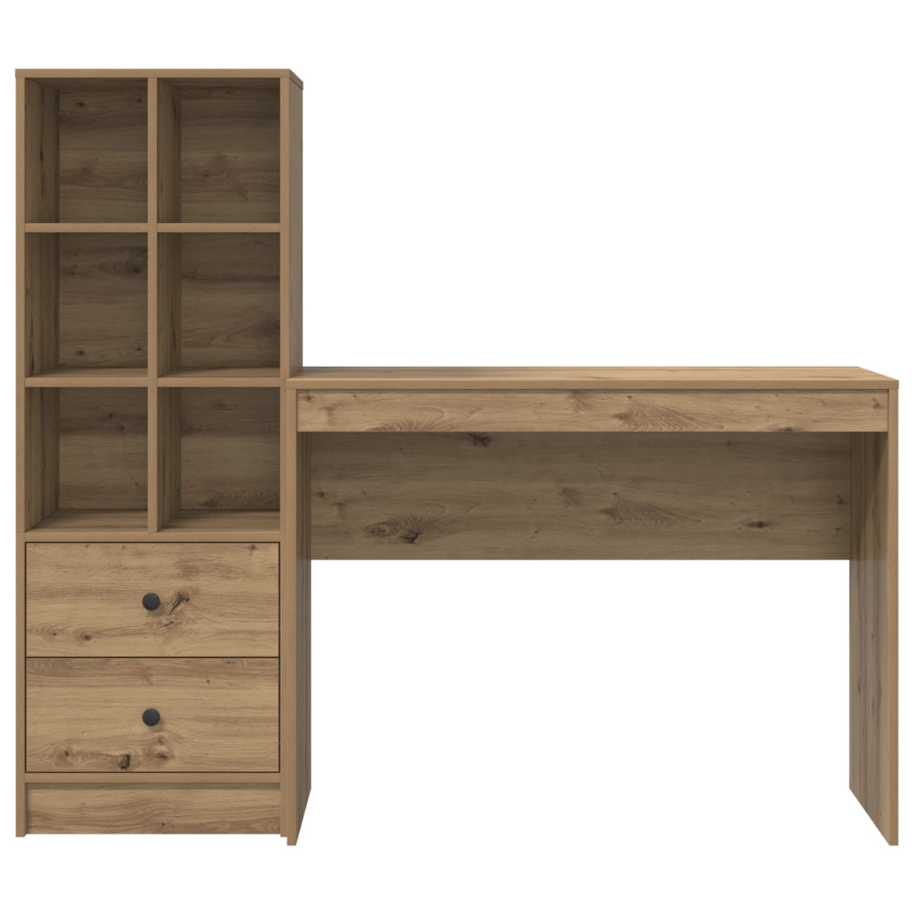 Scrivania con archiviazione Rovere artigianale Legno ingegnerizzato