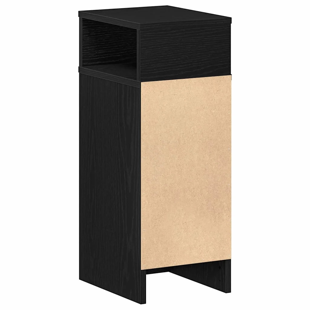 Comodini 2 pz con Cassetto Neri 25x31x66 cm 858617