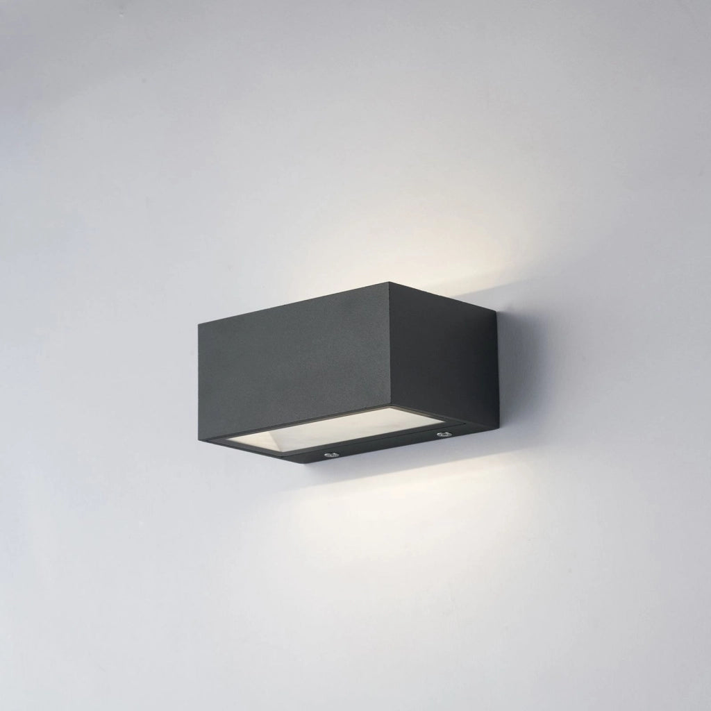 APPLIQUE BIEMISSIONE LED TWIN ANTRACITE 12W 1500LM CCT 3000K / 4000K IP54 6,5X8,9X14CM