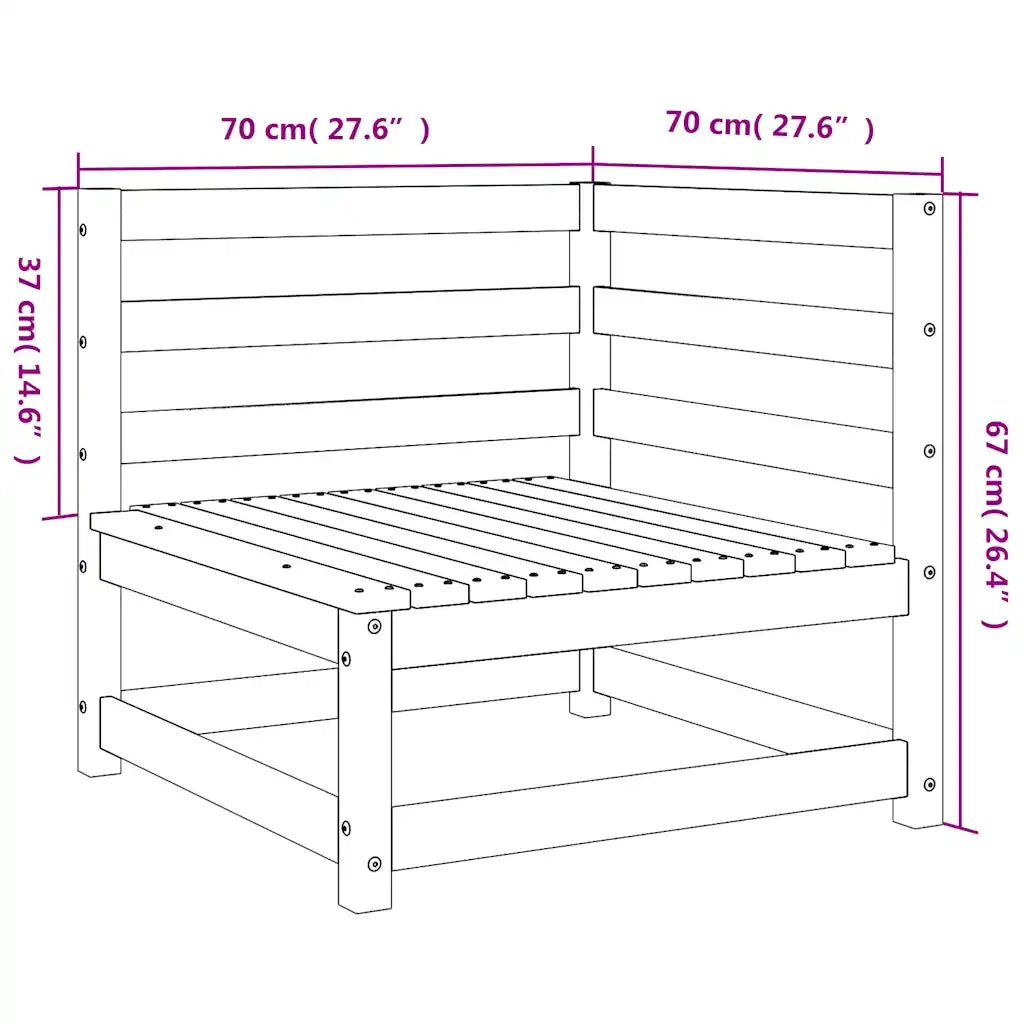 Divano componibile-Divani Angolari Giardino 2pz 70x70x67cm Legno Massello Douglas