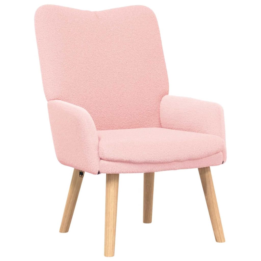 Divano Sedia-Poltrona Rosa 63 x 67 x 94 cm Tessuto di Pecora e Plywood