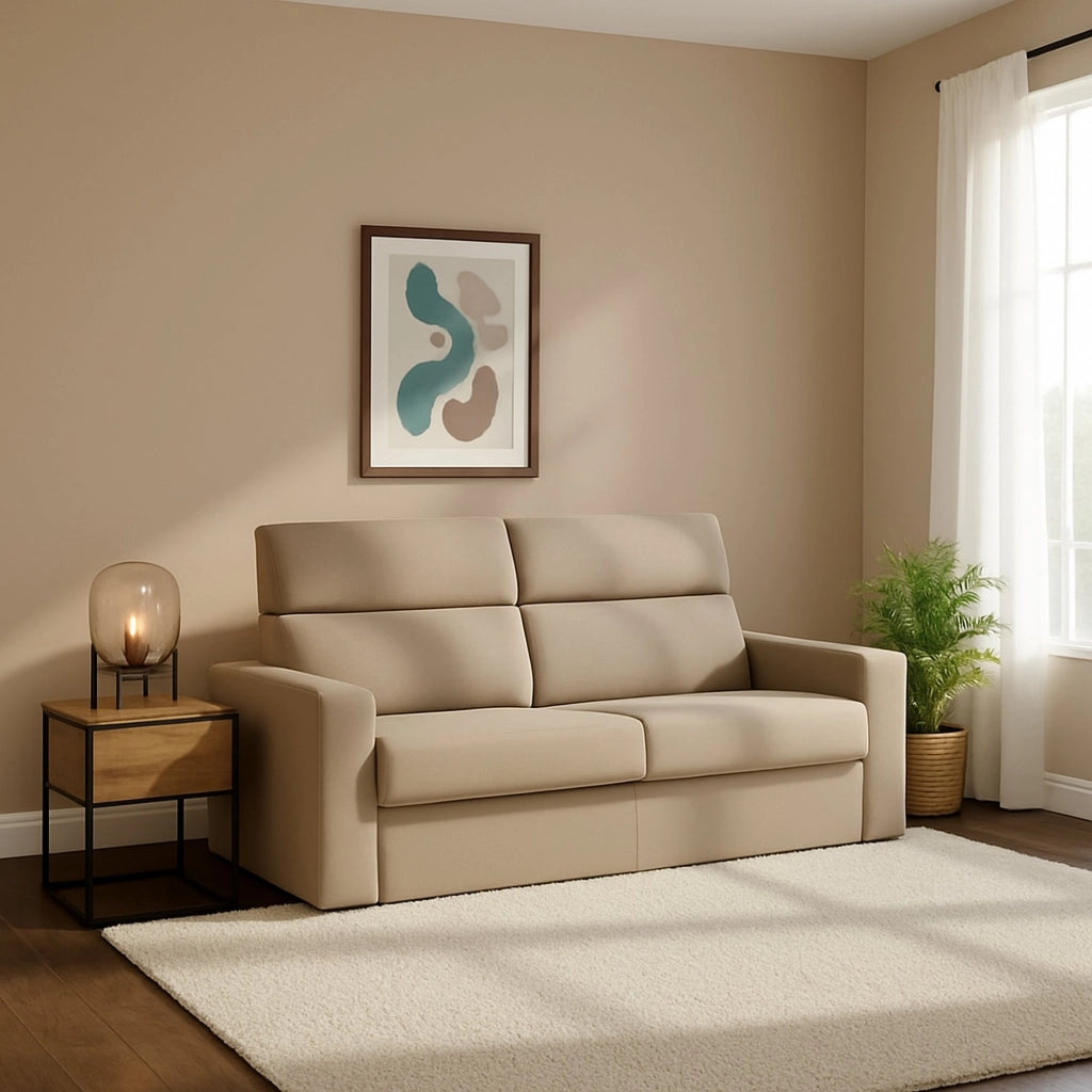 Ecate, Divano Letto 2 Posti Sfoderabile Made in Italy, 200x95 cm Grigio Tortora