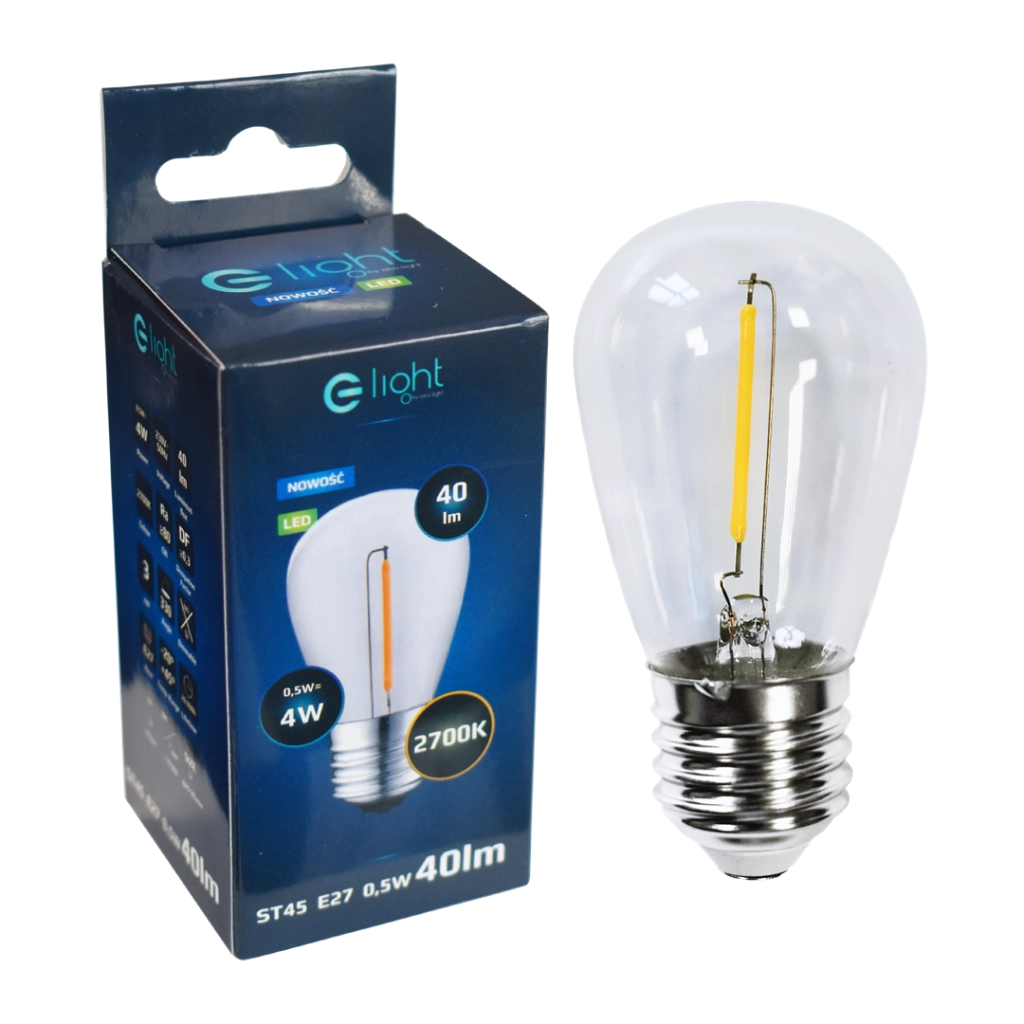 Lampadina LED Filament 0,5W E27 2700K Eko-Light EKZF8123