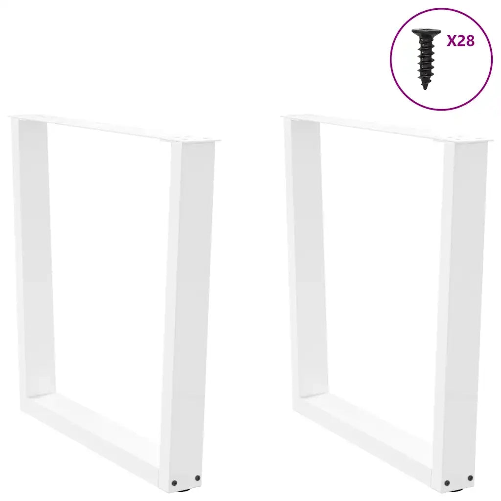 Gambe per tavolo da pranzo a forma di V 2 pz bianche 80x(72-73,3) cm in acciaio 4012649