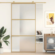 Porta Scorrevole Oro 102,5x205 Vetro Smerigliato ESG Alluminiocod mxl 131663