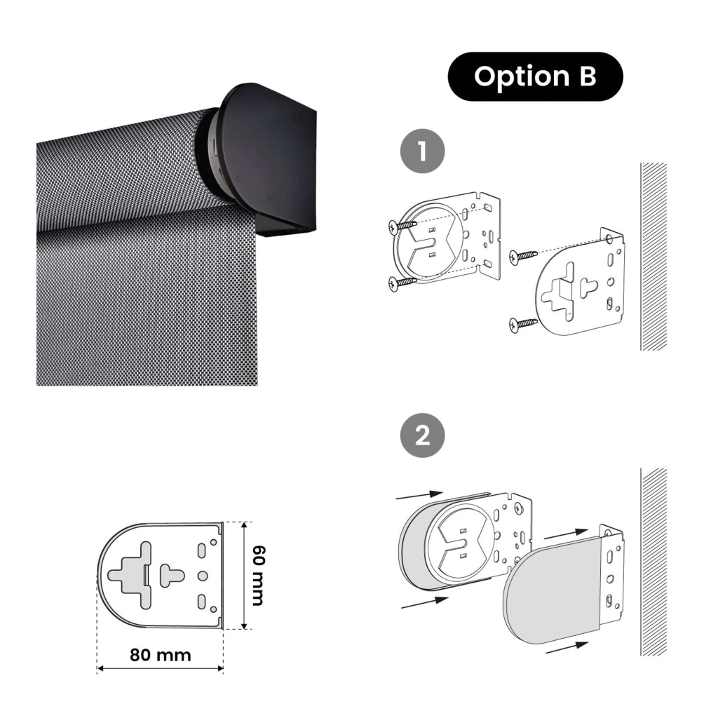 Tende a Rullo Motorizzate Screen Premium con finiture in alluminio Tessuto Tecnico con Motore e Telecomando  Grigio Scuro 60x250 cm
