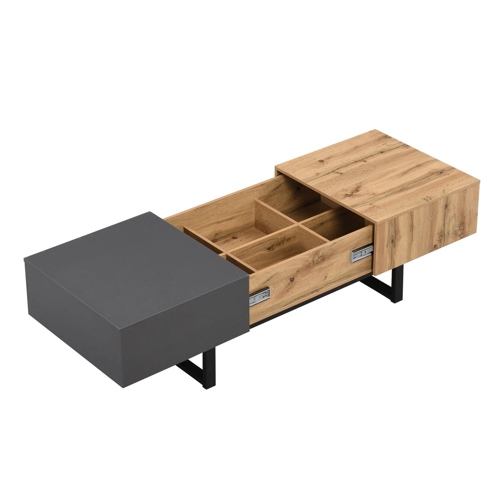 Tavolino da Caff¨¨ Multifunzione con Ripiano ¨C Xylo ¨C Legno e Metallo, 155x55x40 cm