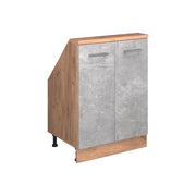 Mobile cucina sottotetto R-Line Calcestruzzo/Rovere dorato 60 cm con 2 porte Vicco