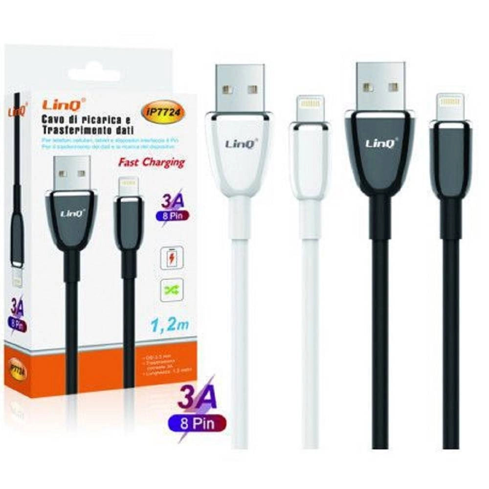Trade Shop - Cavo Ricarica Veloce Trasferimento Dati Iphone 8pin Lightning Usb 3a 1.2mt Ip7724 -