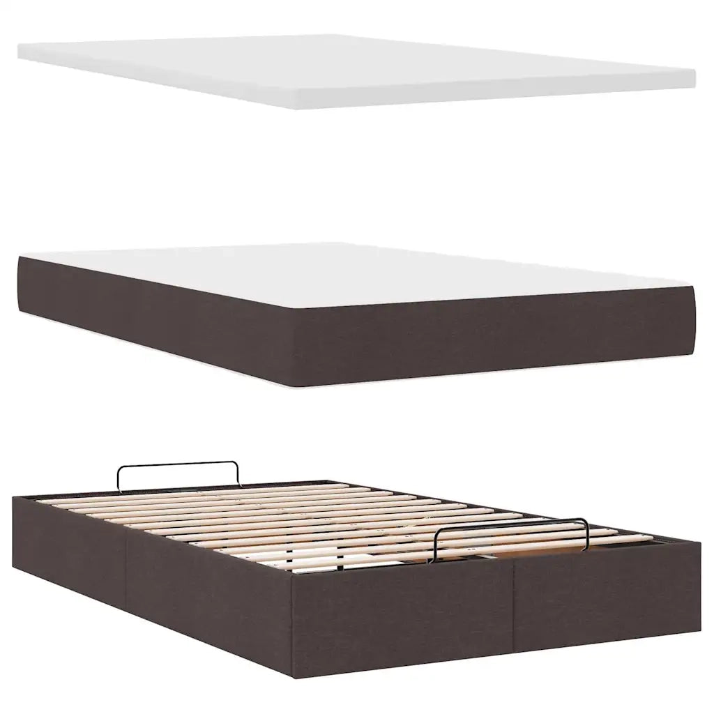 Struttura Letto Pouf con Materasso 120x200 cm in Tessuto 3313233
