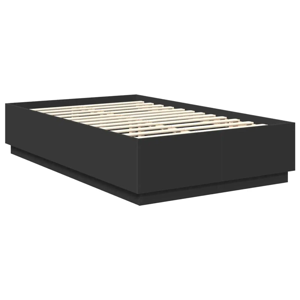 Struttura del letto-Giroletto Nero 135 x 190 cm Legno ingegnerizzato