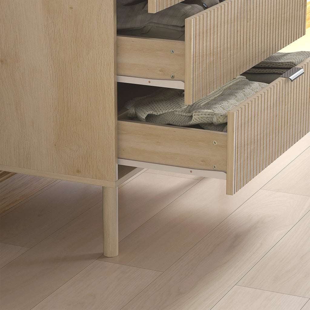 Cassettiera 3 Cassetti 80x40x77,5 cm in Stile Nordico in Legno Rovere