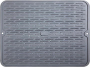 Matte afdruipmat in silicone, resistente al calore e con superficie antiscivolo per asciugare piatti in cucina, colore grigio, dimensioni 40 x 30 cm.