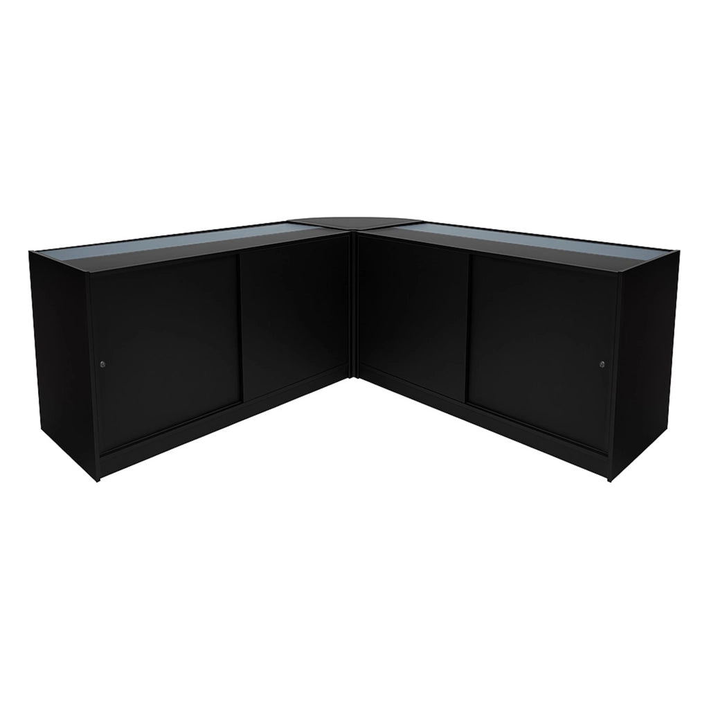 Set Bancone Nero Theseus LED B1500 LM60 con Serratura e Vetrina Espositiva