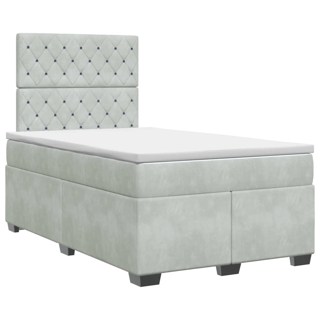 Letto box spring con materasso Grigio Chiaro 120 x 200 cm 3453614