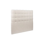 Testiera in tessuto bouclé beige chiaro imbottita L200 cm