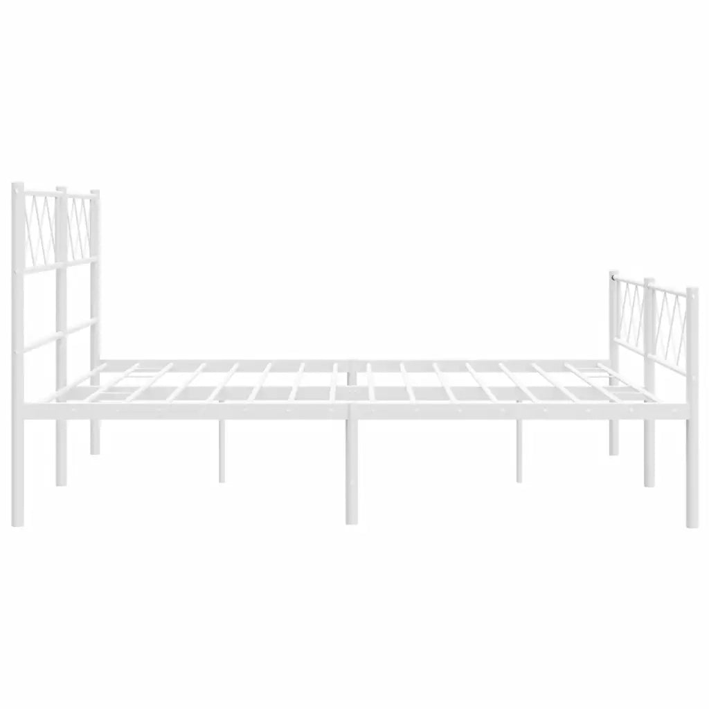 Giroletto con Testiera e Pediera Metallo Bianco 120x200 cm 372342