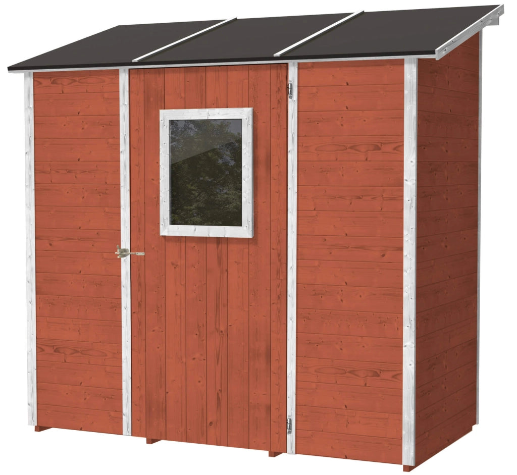 Casette Box da Giardino in Legno Porta Utensili 207x102x224 cm con Porta e Finestra Ecla Salmone